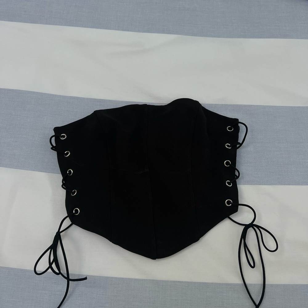 Princess Polly Black Lace-Up Crop Top